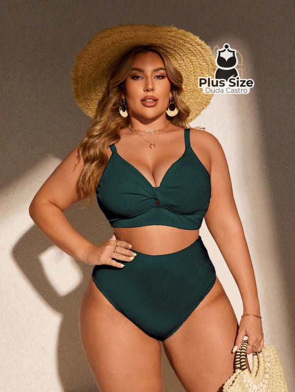 Biquini Com Sutiã Torcido E Calcinha Alta Plus Size Várias Cores