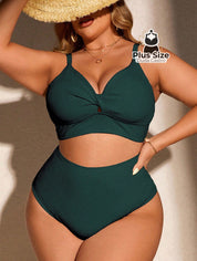 Biquini Com Sutiã Torcido E Calcinha Alta Plus Size Várias Cores