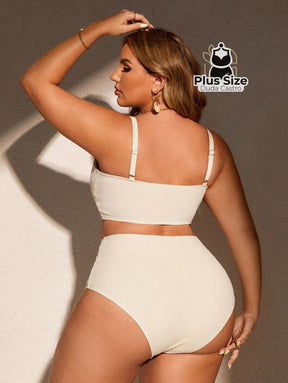 Biquini Com Sutiã Torcido E Calcinha Alta Plus Size Várias Cores