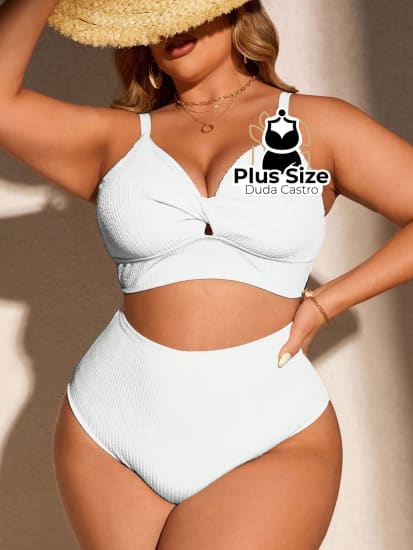 Biquini Com Sutiã Torcido E Calcinha Alta Plus Size Várias Cores