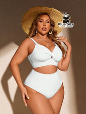 Biquini Com Sutiã Torcido E Calcinha Alta Plus Size Várias Cores