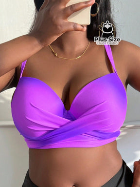 Biquíni Push Up com Alças Reguláveis - SÓ A PARTE SUPERIOR G / Roxo Biquíni Push Up com Alças Reguláveis - SÓ A PARTE