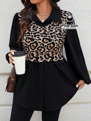 Blusa 2 em 1 Animal Print Plus Size Blusa 2 em 1 Animal Print Plus Size