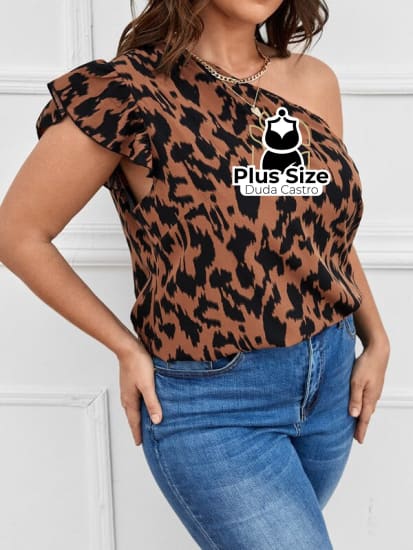 Blusa Plus Size Alça Assimétrica - blusas