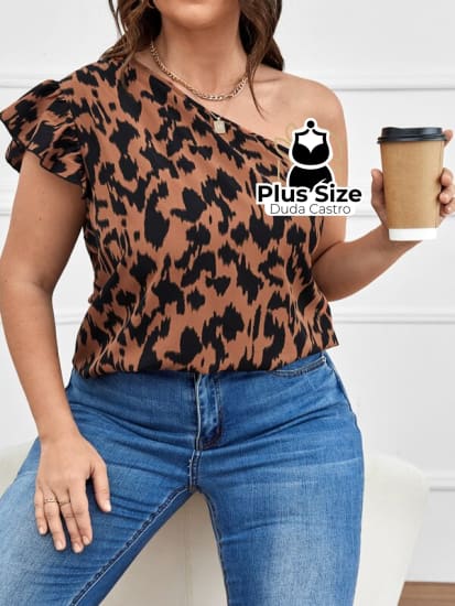 Blusa Plus Size Alça Assimétrica - blusas