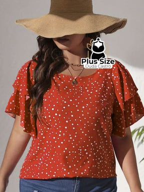 Blusa Babados Nos Ombros Plus Size