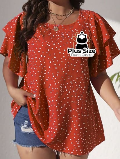 Blusa Babados Nos Ombros Plus Size