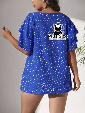 Blusa Babados Nos Ombros Plus Size