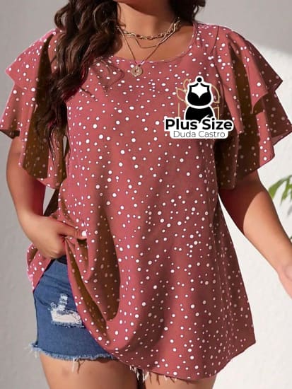 Blusa Babados Nos Ombros Plus Size