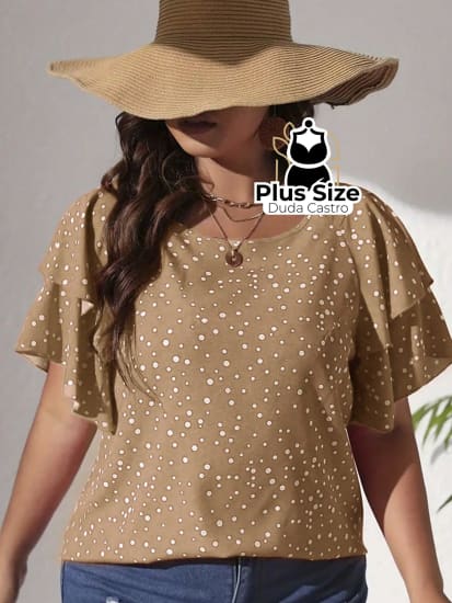 Blusa Babados Nos Ombros Plus Size