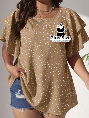 Blusa Babados Nos Ombros Plus Size