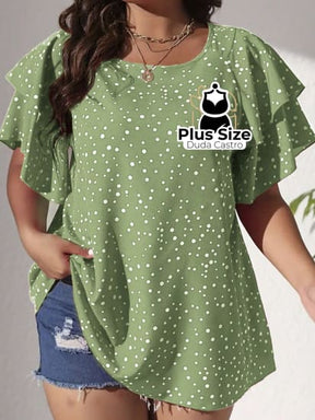 Blusa Babados Nos Ombros Plus Size