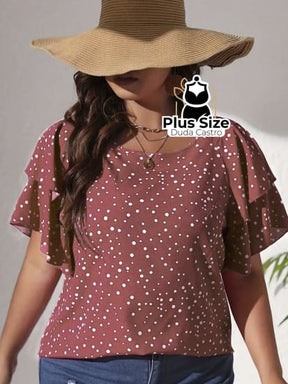 Blusa Babados Nos Ombros Plus Size