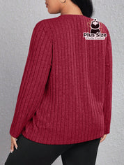 Blusa De Frio Manga Longa Gola Redonda Com Textura Várias Cores Plus Size