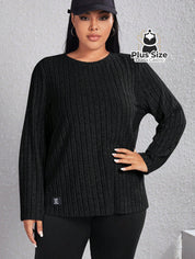 Blusa De Frio Manga Longa Gola Redonda Com Textura Várias Cores Plus Size