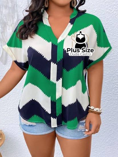 Blusa Plus Size Elegante e Confortável - Camisa