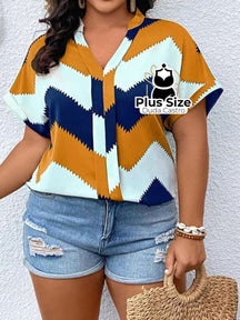 Blusa Plus Size Elegante e Confortável - Amarelo / G -