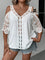 Blusa Branca Em Ponto Suíço E Manga Guipir Plus Size G
