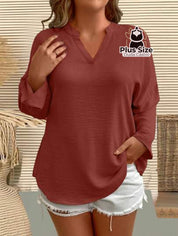 Camisa Plus Size Gola V Soltinha Várias Cores Blusa