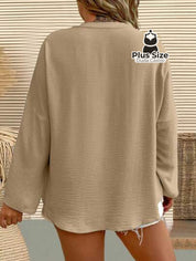 Camisa Plus Size Gola V Soltinha Várias Cores Blusa