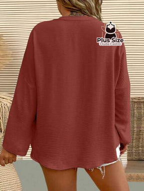 Camisa Plus Size Gola V Soltinha Várias Cores Blusa
