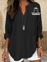 Camisa Plus Size Gola V Soltinha Várias Cores Blusa