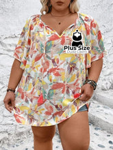 Blusa Folgada De Mangas Borboleta Com Estampa Folhas Plus Size Extra