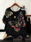 Camiseta Plus Size G Ao G5 Solta Com Borboletas / Preto Blusa