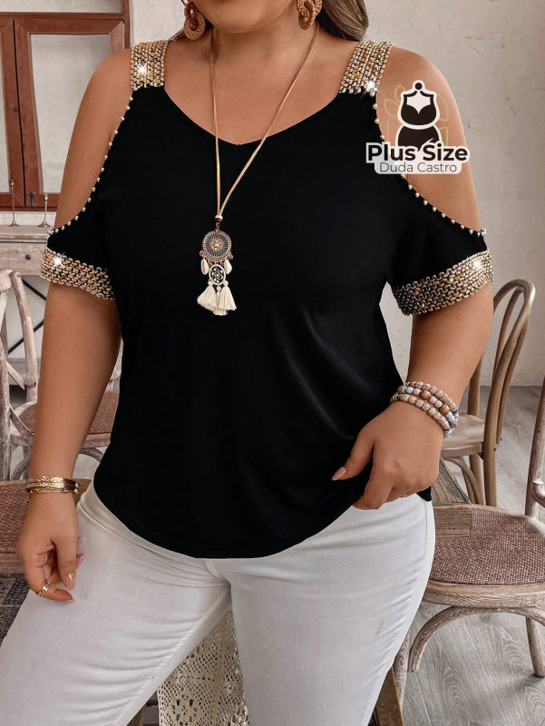 Blusa Luxor com Ombros à Mostra Plus Size Blusa Luxor com Ombros à Mostra Plus Size
