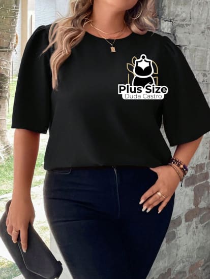 Blusa Meia Manga Soltinha Plus Size