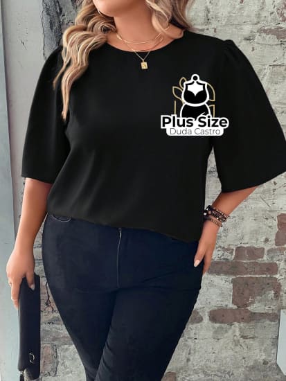 Blusa Meia Manga Soltinha Plus Size