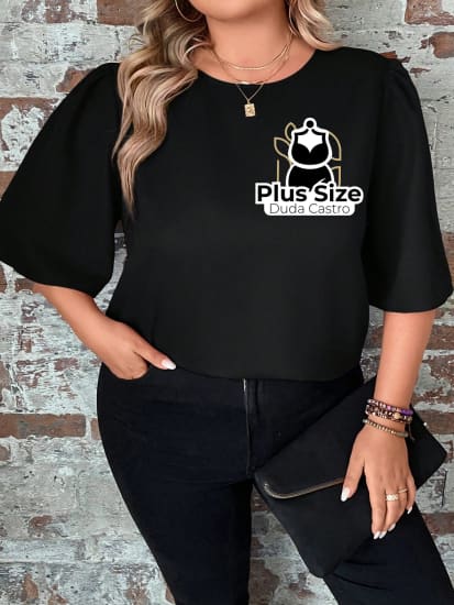 Blusa Meia Manga Soltinha Plus Size