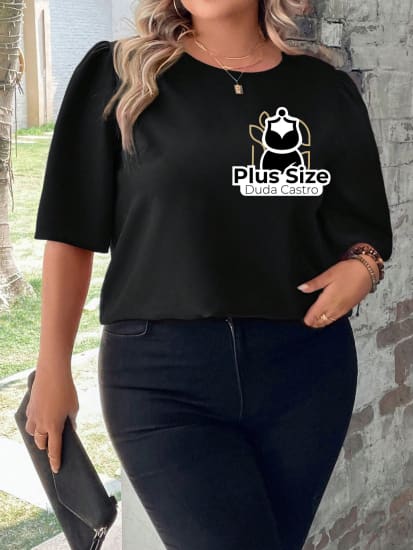 Blusa Meia Manga Soltinha Plus Size