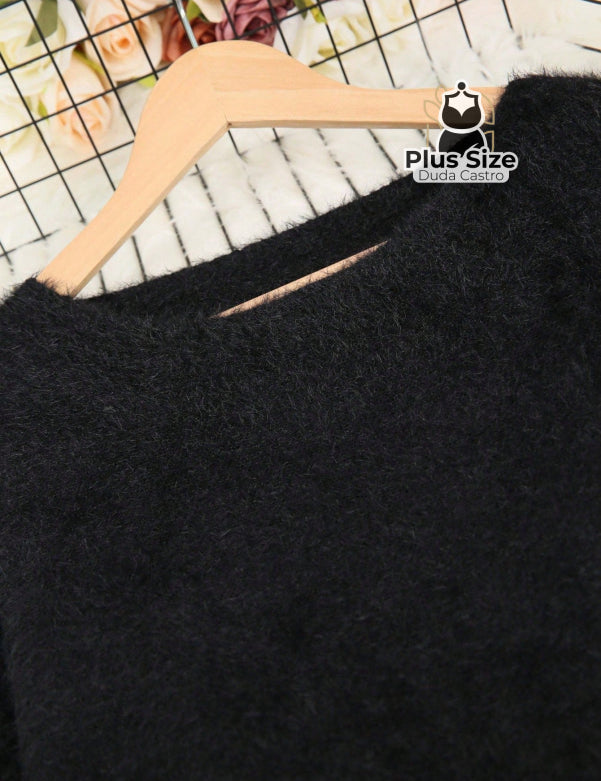 Blusa Peluciada em Poliamida Premium com Toque de Cashmere Blusa Peluciada em Poliamida Premium com Toque de Cashmere