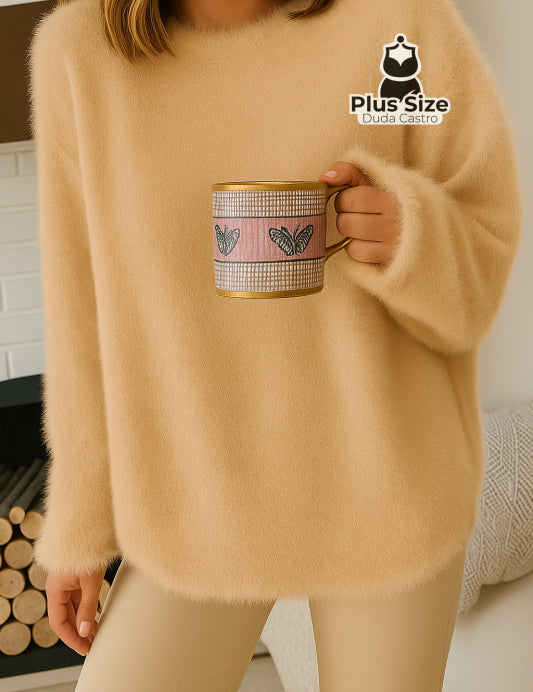  G Blusa Peluciada em Poliamida Premium com Toque de