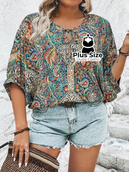 Apagar Blusa Plus Size G5 A G8 Estampa Exclusiva 0Xl