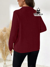 Camisa Solta Manga Longa com Gola Virada Plus Size Várias Cores Camisa Solta Manga Longa com Gola Virada Plus Size