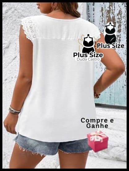 Blusa G Ao G4 Plus Size 100% Rendada Várias Cores