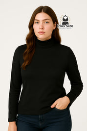 Blusa Segunda Pele Plus Size Térmica – Gola Alta com Forro Flanelado e Caimento Slim Blusa Segunda Pele Plus Size