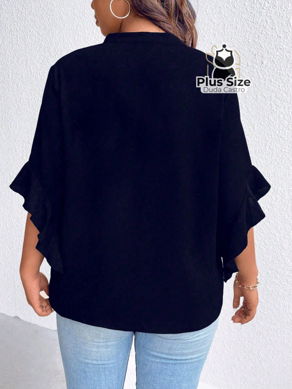 Blusa Social Com Detalhe Em Pérolas Várias Cores Plus Size