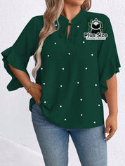 Blusa Social Com Detalhe Em Pérolas Várias Cores Plus Size