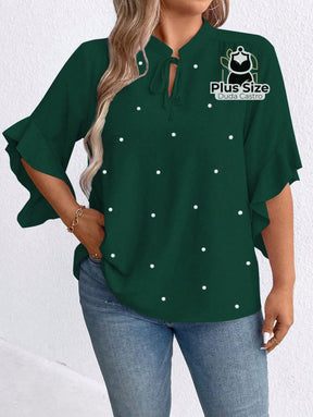 Blusa Social Com Detalhe Em Pérolas Várias Cores Plus Size