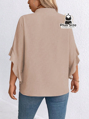 Blusa Social Com Detalhe Em Pérolas Várias Cores Plus Size