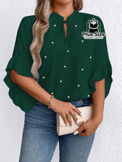 Blusa Social Com Detalhe Em Pérolas Várias Cores Plus Size
