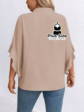 Blusa Social Com Detalhe Em Pérolas Várias Cores Plus Size