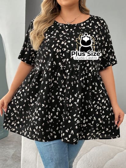 Blusa Tipo Bata Estampa Leopardo Plus Size Extra