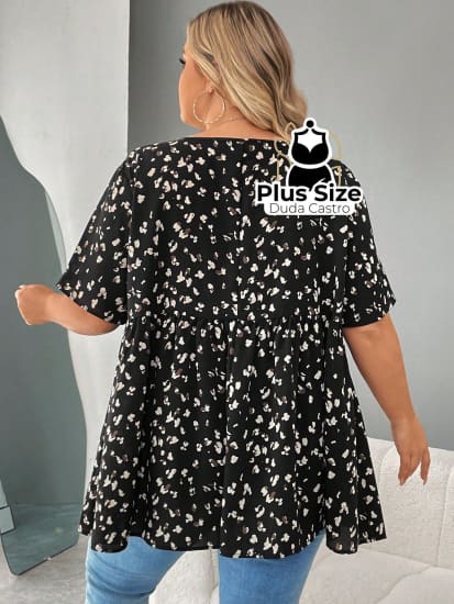 Blusa Tipo Bata Estampa Leopardo Plus Size Extra