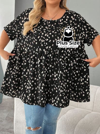 Blusa Tipo Bata Estampa Leopardo Plus Size Extra