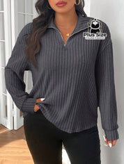 Blusa Tricot de Inverno Premium Plus Size com Zíper – Elegância e Conforto Absoluto Blusa Tricot de Inverno Premium