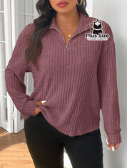 Blusa Tricot de Inverno Premium Plus Size com Zíper – Elegância e Conforto Absoluto Blusa Tricot de Inverno Premium